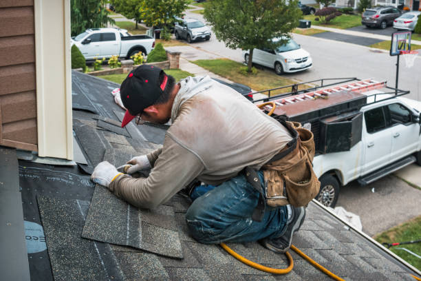 Professional Roofing technician working in New York Mills, MN